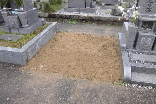 墓石撤去工事後